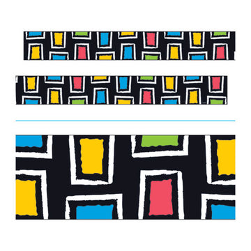 TREND® Bolder Borders, 2.75" X 35.75 Ft, Bold Strokes Rectangles, Assorted Colors freeshipping - TVN Wholesale